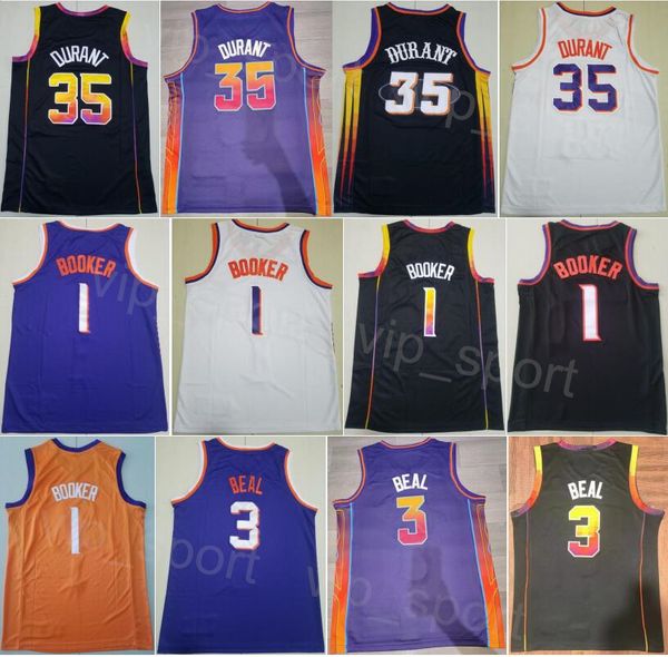 Mens Basketball City Bradley Beal Jersey 3 Kevin Durant 35 Devin Booker 1 Icono Obtuvo bordado y costura para la Asociación de fanáticos del deporte Algodón puro de alta calidad