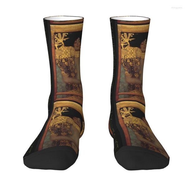 Meias masculinas Harajuku Judith e o chefe de Holofernes por Gustav Klimt Men Women Warm 3D Pintura de arte esportes de arte estampada Basquete