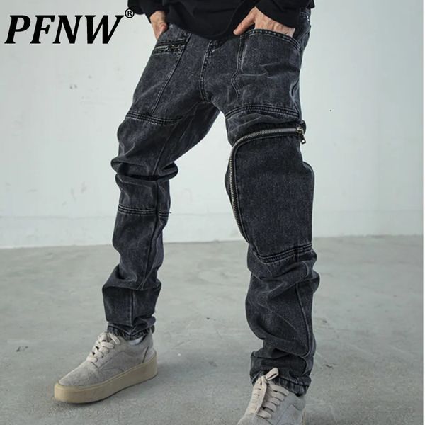 Jeans da uomo PFNW High Street Style Taglio funzionale da uomo Hip hop American Retro Fashion Vintage Casual Pantaloni di design di nicchia 12A5803 231116