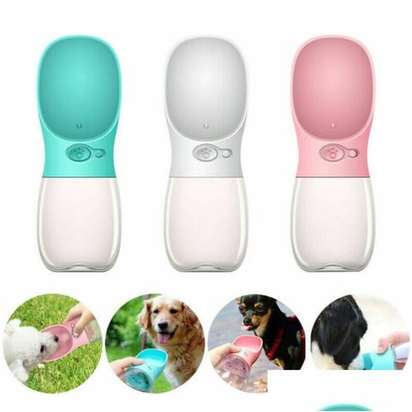 Köpek Kaseleri Besleyiciler Taşınabilir Pet Su Şişesi Seyahat Yavru Kedi Dispenser Açık İçme Kasesi Besleyici 350ml 500ml Küçük Büyük Köpekler için DH68F