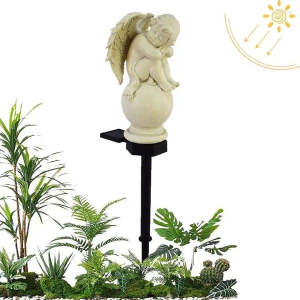 Decorações de jardim anjos solares estacas luzes ao ar livre com lâmpadas luminosas LED anjo à prova d'água