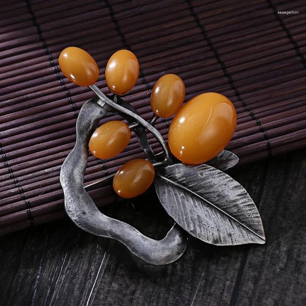 Broschen Mode Mehrfarbige Harz Green Leaf Für Frauen 2023 Vintage Brincos Brosche Pins Männer Pflanzen Schmuck Großhandel