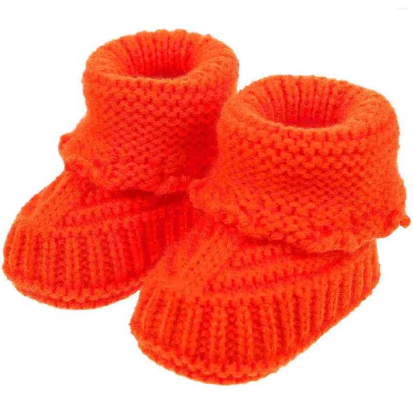 Sandálias Botas de bebê Botas de tricô para sapatos de malha Criança Calçado de Inverno Crochê Nascido Fio Infantil Grosso