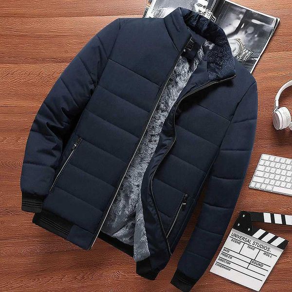 Parka da uomo in piumino Treesolo Abbigliamento moda da uomo Colletto alla coreana Mantieni caldi Cappotti Giacca imbottita in cotone Piumini Autunno Inverno Giacche foderate in pelliccia J231116