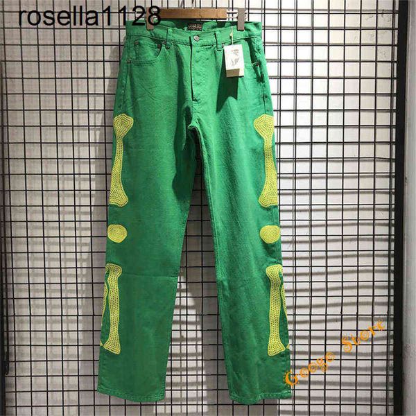 Nuovi pantaloni 23ss ess Pantaloni cargo Uomo Donna marchio di moda Bone amirs Ricamo Pantaloni KAPITAL Streetwear Pantaloni larghi da uomo verdi