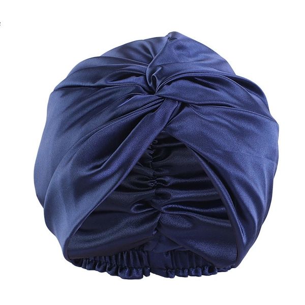 Salon Frauen Schlaf Duschhaube Satin Cross Bonnet Badetuch Haare trocknen schnell elastische Haarpflege Bonnet Head Wrap Hat