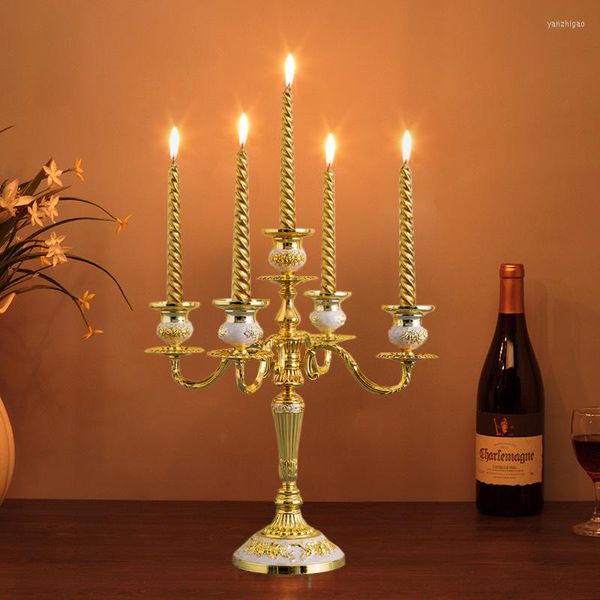 Titulares de velas Ramadan Crystal Candlestick Decoração de casamento Gold Jewish Menorah Hanukkah lustre