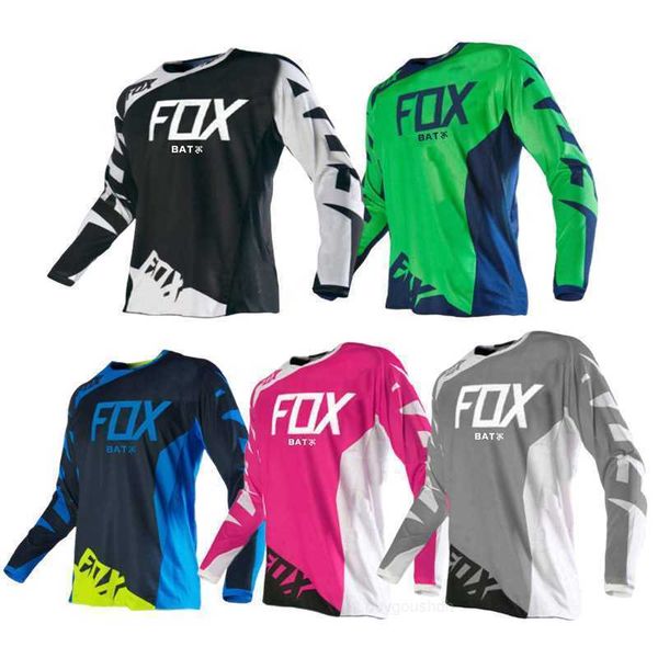 2023Мужские футболки, мужские футболки для горных велосипедов MTB BAT FOX, трикотаж для скоростного спуска на мотоцикле по пересеченной местности, быстросохнущая и дышащая одежда для велоспорта Y99