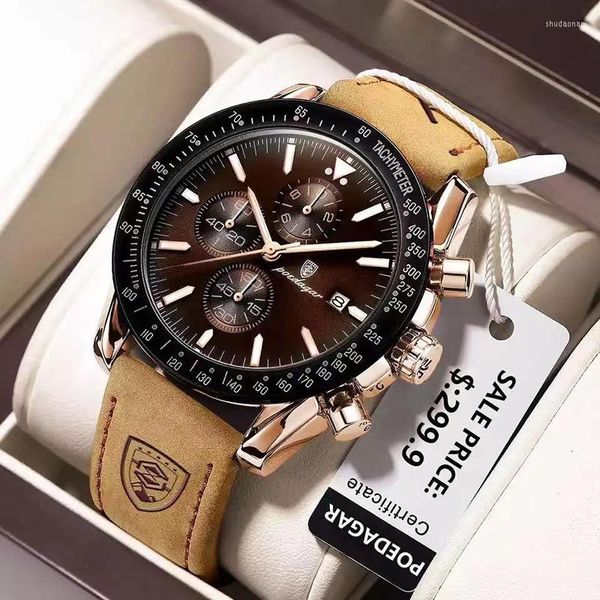 Orologi da polso 2023 Orologio da polso maschile Sport militari Orologio da uomo in pelle impermeabile antiurto Moda uomo Orologio casual Relogio Masculino