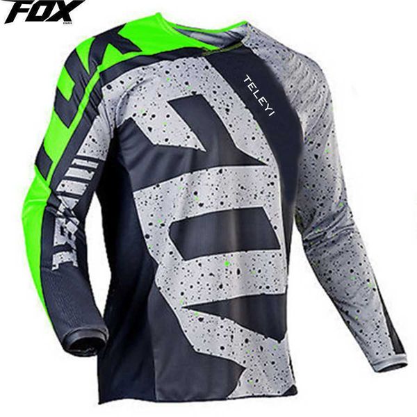 T-shirt da uomo Maglie da ciclismo da motocross T-shirt da moto Maglia da corsa per biciclette Abbigliamento da fuoristrada Maglie da bici da downhill Fox teleyi