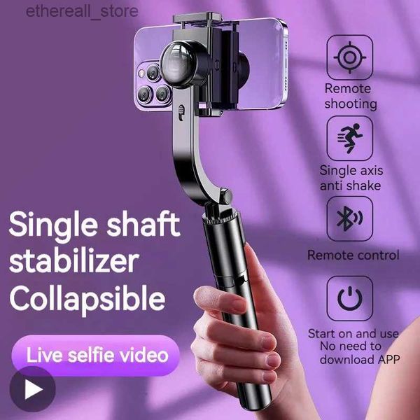 Stabilizzatori Stabilizzatore cardanico per telefono cellulare palmare per iPhone Android Selfie Stick Treppiede Smartphone mobile Fotocamera cellulare portatile Guimbal Q231116