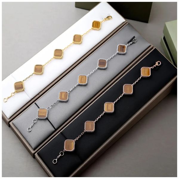 Клеверские браслеты женская браслет -цепь персонализированные браслеты связывают серебряные браклеты Партнер Партнер Реал Золотые Березлы.