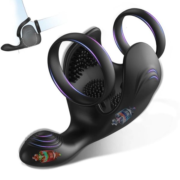 Vibratoren, vibrierender Penisring, Dual-Penisring mit 10 Vibrationsmodi, wasserdichter Herrenvibrator für Premium-Bälle, Sexspielzeug für Erwachsene, Spiele 231116