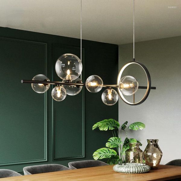 Pendant Lamps Nordic Design Glass Bubble Ball LED Restaurant Bar Chandelier Living Room Coffee Shop Modern Lighting Light Decor