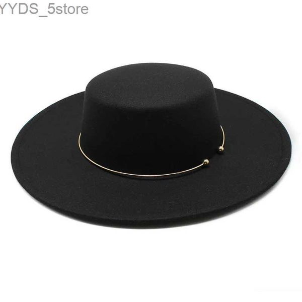 Hüte mit breiter Krempe, Eimerhüte, klassischer Fedora-Hut mit 10 cm breiter Krempe, Vintage-Filzhüte im französischen Stil, Hepburn Wind, elegante Hochzeitskleid-Kappen YQ231116