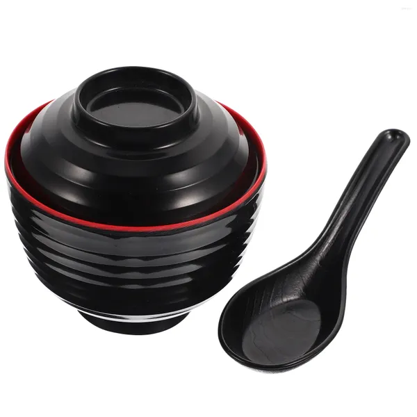 Set di stoviglie Ciotola per zuppa di miso Multi-funzione Cucina di riso Ciotole in melamina Coperchio Coperchi per la casa in stile giapponese Set di stoviglie