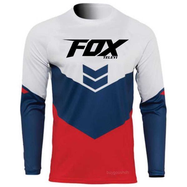 Erkek Tişörtler Yarışı Polera MTB Jersey Motokros Gömlek Yokuşuk Jersey Ropa Dağ Bisiklet T-Shirt Motor Çapraz Giyim Motosiklet Fox Teleyi
