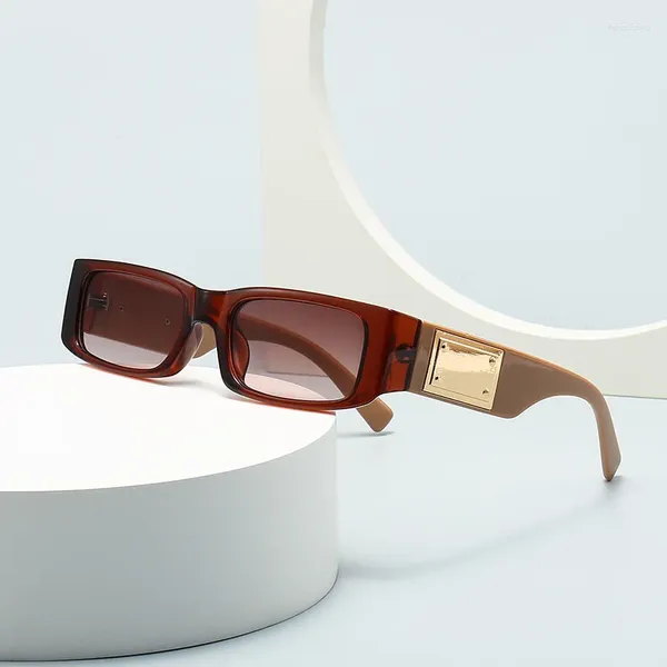 Дизайнерские солнцезащитные очки в маленькой прямоугольной оправе для женщин и мужчин, модные классические солнцезащитные очки в стиле панк, винтажные квадратные очки UV400