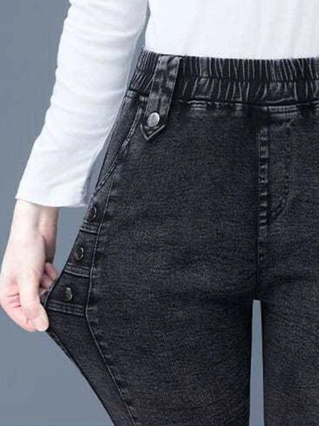 Женские джинсы, узкие повседневные зимние теплые женские брюки на бархатной подкладке, тонкие утепленные джинсовые брюки-карандаш, модная женская зимняя одежда Vaqueros Z101