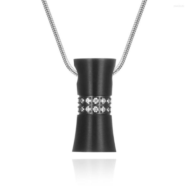 Ketten Männer Kreative Taille Trommelförmiges Design Intarsien Stein Anhänger Edelstahl Halskette Geschenke
