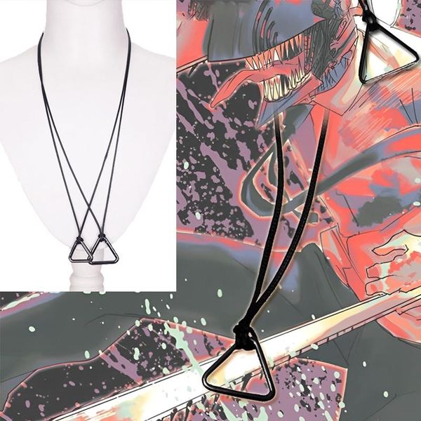 Choker Anime Chainsaw Man Denji Halskette für Frauen Männer Metallketten CSM Volkner Dreieck Anhänger Ketten Collares Charm Geschenke