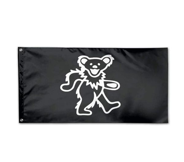Bandeira do urso morto grato 3 x 5 pés decorativo 100D poliéster interior ao ar livre pendurado decoração bandeira com ilhós de latão 8696261