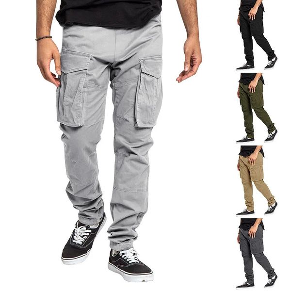 Jeans da uomo Pantaloni cargo da uomo di alta qualità all'ingrosso Pantaloni multitasche casual Pantaloni sportivi da jogging elastici sportivi 231116