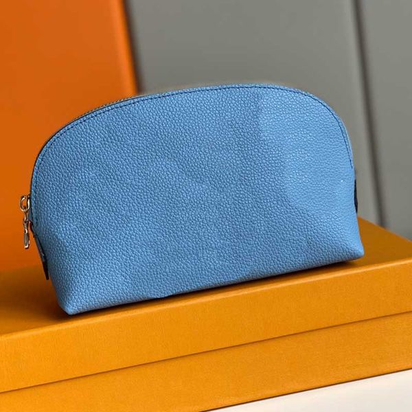 Mulheres designer bolsa de maquiagem à beira da piscina bolsa cosmética pu top qualidade couro cosméticos sacos cosméticos casos moda luxo maquiagem sacos de viagem bolsa de embreagem M80502