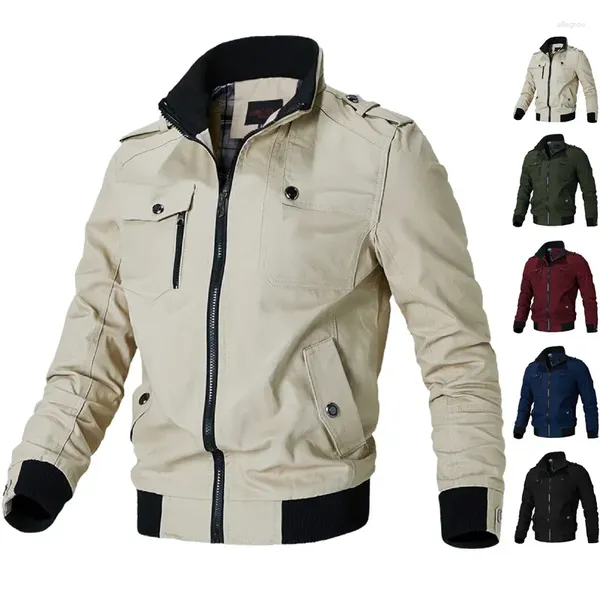 Jaquetas masculinas táticas militares homens primavera outono inverno piloto exército algodão casaco moda casual carga slim fit roupas