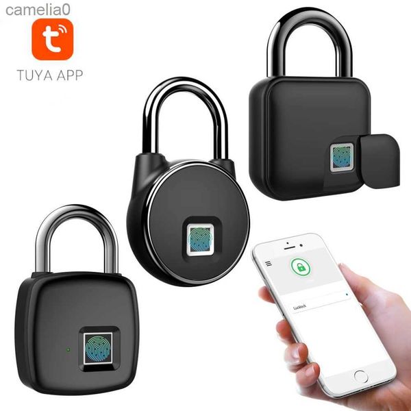 Smart Lock Fingerabdruck-vorhängeschloss Bluetooth-Kompatibel Schloss Für Tuya Smart Home Tür IP65 Wasserdichte Keyless USB Haus Gepäck Sicherheit locksL231116