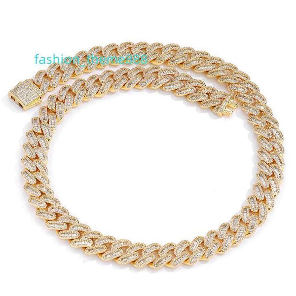 Diamond Tester 925 Silber Vvs Custom Hip Jewelry Iced Out Cuban Link Chain Initiale Moissanit Halskette