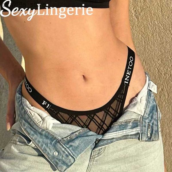 Damenhöschen FINETOO S-XL Frauen aus Dessous aushöhlen Höschen Sexy Mesh-Spitzen-Slips Nahtlos Low Rise Durchsichtig Brasilianische Mädchen G-String Q231120