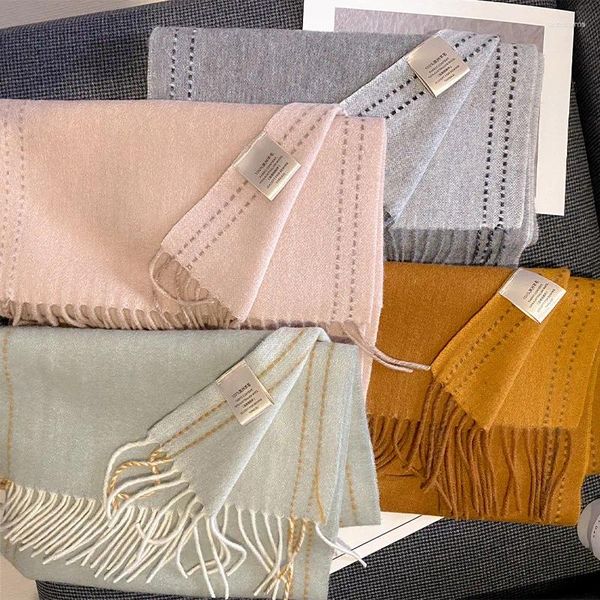 Lenços Dankeyisi inverno lenços de lã natural para mulheres pashmina xales envolve vestidos de noite longo quente macio lenço puro