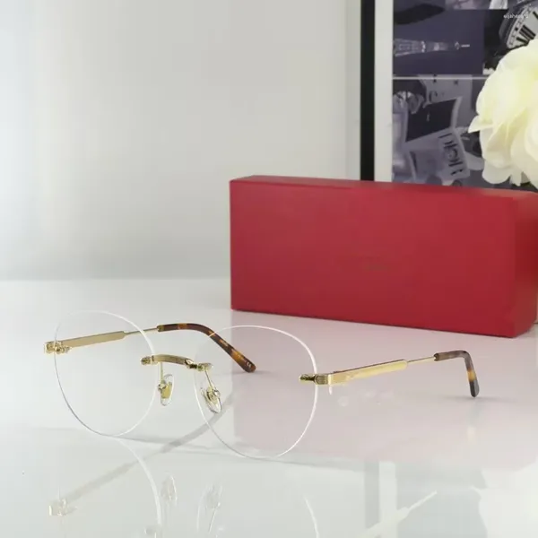 Sonnenbrillenrahmen 2023 Hohe Qualität Brillenrahmen Männliche Geschäfts Einfache Reine Titan Myopie Gläser Weibliche CT0350S