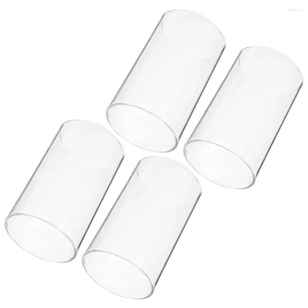 Titulares de vela Tampa de vidro cilíndrico Recipiente decorativo Simples Copo Protetor Sombra Acessório Artesanato Vasos de Casamento