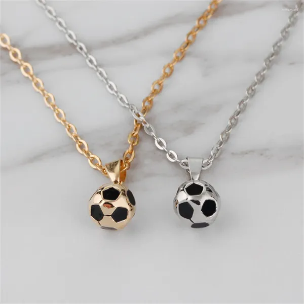 Anhänger Halsketten Nette 3D Fußball Charme Halskette Für Männer Frauen Fußball Schlüsselbein Kette Choker Pullover Sport Liebhaber Schmuck Geschenke