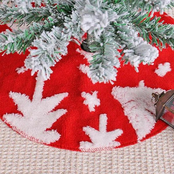 Decorações de Natal Tapete de saia de árvore vermelha Decoração de festa feliz