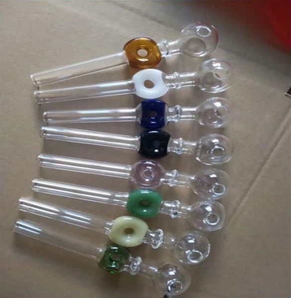 neue Pfeife Mini Shisha Glasbongs Bunte Metallform Neuer bunter Ring Große Blase Direktkochtopf