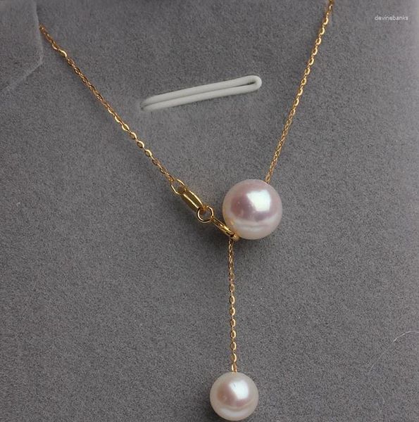 Catene con perla pendente in oro 18 carati stellina acqua di mare con catena speciale all'ingrosso CHX257
