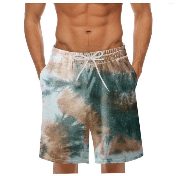 Männer Shorts Schwimmen Für Männer 2023 Camouflage Tie-Dye Kordelzug Strand Schwimmen Fitness Sport Casual Kurze Männliche Hosen