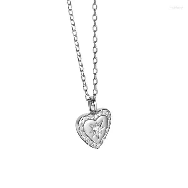 Цепочки маленький и роскошный дизайн с золотым сердцем узором 925 Серебряное колье для женской цепочки ключиц