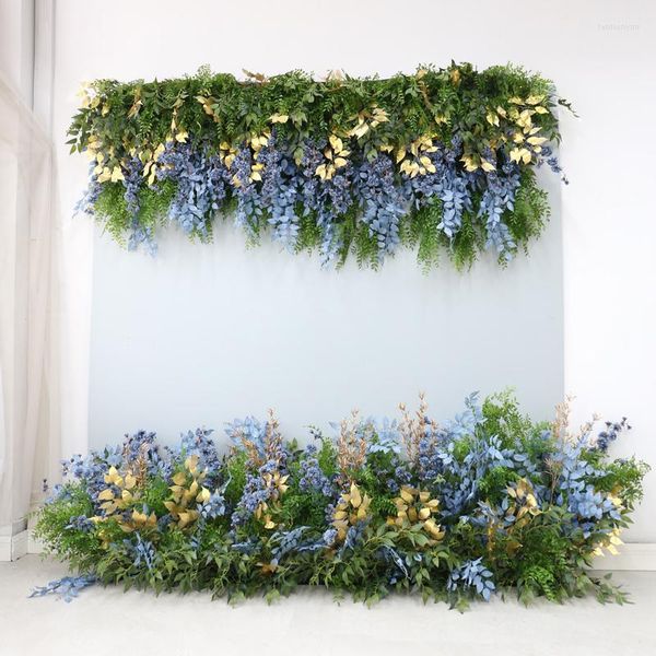 Декоративные цветы 260 см лист лист зеленые растения искусственное цветочное ряд свадебное фон стены на стену подвесное растение виноград