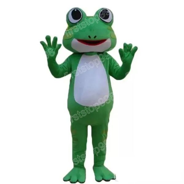 Halloween rosa/grüner Frosch Maskottchen Kostüm Cartoon Anime Thema Charakter Unisex Erwachsene Größe Weihnachtsfeier Außenwerbung Outfit Anzug