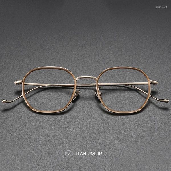 Sonnenbrillenrahmen Japan Frauen Vintage Große Runde Reine Titan Rahmen Brillen Mann Polygon Elegante Optische Myopie Linsen Gläser Für