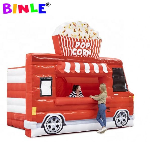 Outros suprimentos para festas festivas Fashion Move Inflável Food Car Booth Quiosque Caminhão Algodão Doce Tema Stall Pop Corn Concession Stand Coffee Drink Bar para venda 231115