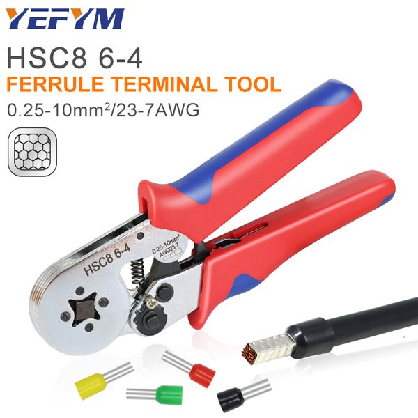 Alicate Ferrule Pin Conectores Terminal Crimping HSC8 6-4 0,25-10mm²/23-7AWG Mini Ferramentas de Racha Ajustável Ajuste 230414