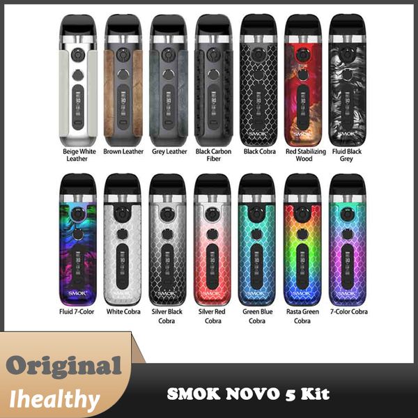 SMOK Novo 5 Kit 30W Yerleşik 900mAh Pil 2ml Boş Örgü MTL POD Elektronik Sigara Buharlaştırıcı