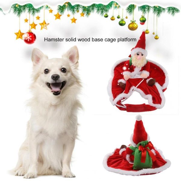 Köpek Giyim Pet Noel Giysileri Konforlu Hediye Çantası Rein Xmas Yelek Kontrast Renk Yıl için Kalın Dönüşüm Kıyafet