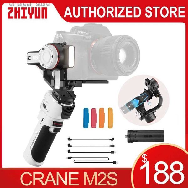 Stabilizatörler Zhiyun Vinç M2S Elde taşınır 3 Eksenli Sabitleyici Hızlı Şarj Gimbal Sabitleyici Aynasız Kamera/GoPro/Action Camera/Akıllı Telefon Q231116