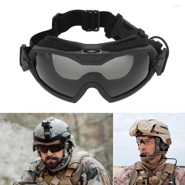 Óculos ao ar livre óculos de paintball lente transparente motocicleta com micro ventilador resistente a riscos proteção para os olhos segurança